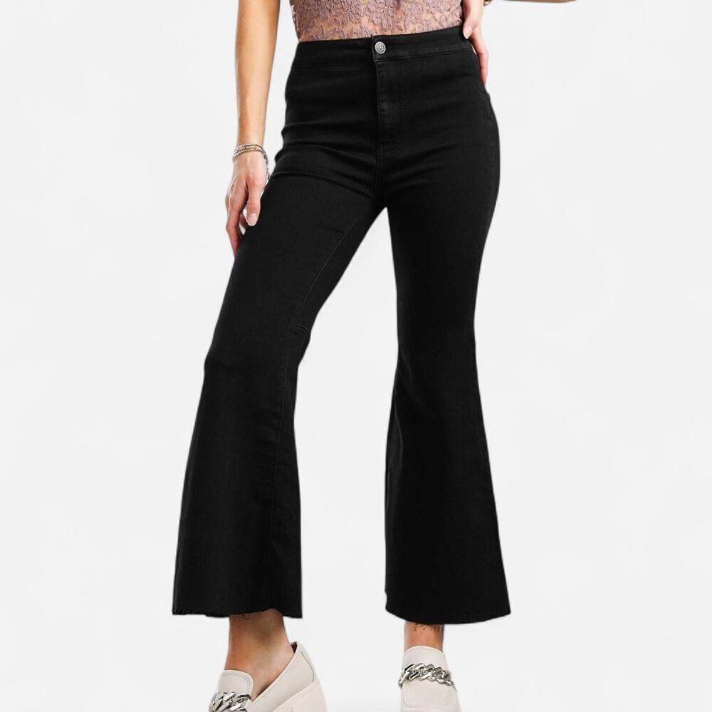 Free People Y2K Flare Cropped Jeans Black Size 29